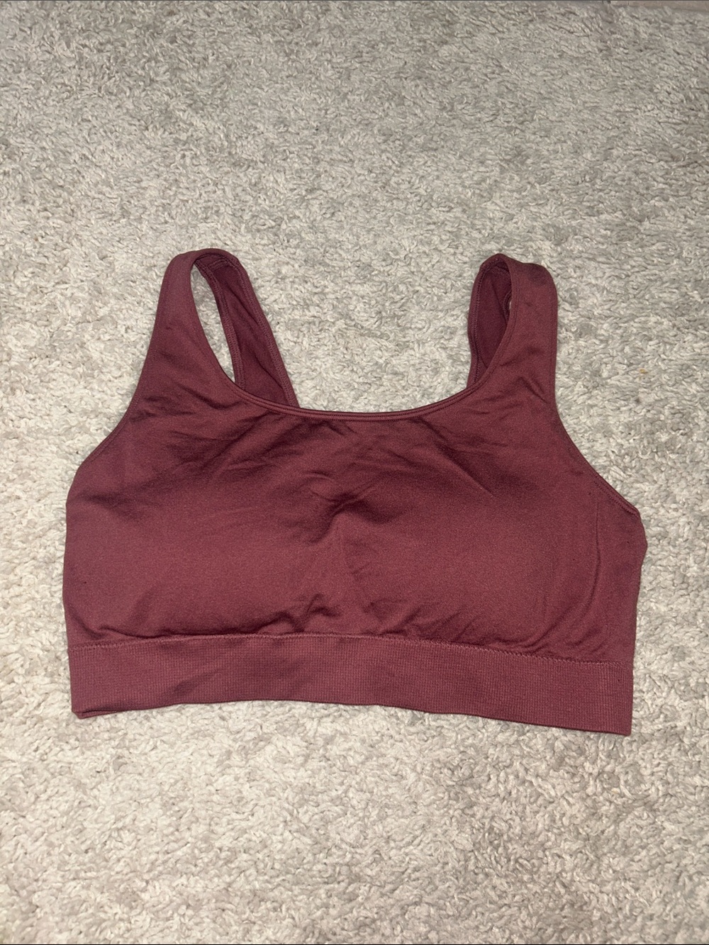 Auden Seamless Scoop Sports Bra - Maroon - Picture 1 of 3